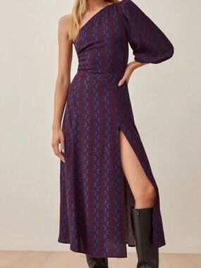 Reformation Lawrence One Shoulder Midi Dress in Marooned – Size 2, NWT